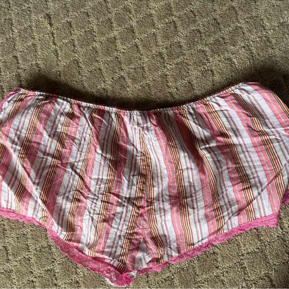Victoria's Secret Vintage Pink and Brown Striped Sleep Shorts Pajamas - Picture 4 of 5